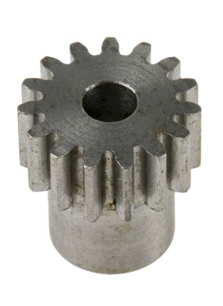 RS PRO 直齿轮, 15齿, 0.8模块, 4mm孔径, 9.6mm轮毂直径, 钢制, 12mm节径, 6mm面宽