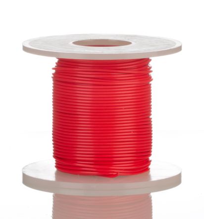 Alpha Wire Einzeladerleitung 0,33 Mm², 22 AWG 30m Rot PTFE Isoliert Ø 1.27mm 19/0,16 Mm Litzen UL1213