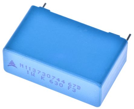 EPCOS Condensador De Polipropileno PP, 1μF, ±10%, 630 V Dc, 800 V Dc, Montaje En Orificio Pasante