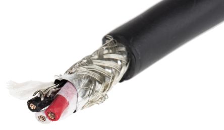 Alpha Wire Xtra-Guard 4 Control Cable, 3 Cores, 0.81 Mm², Screened, 30m, Black TPE Sheath, 18 AWG