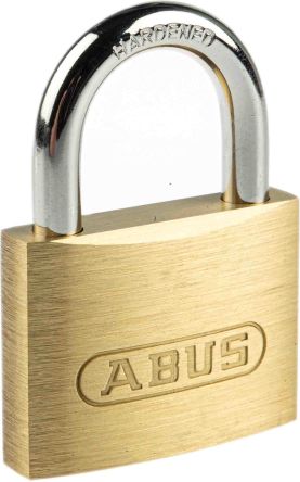 ABUS Messing Vorhängeschloss Mit Schlüssel Gelb, Bügel-Ø 7mm X 50mm