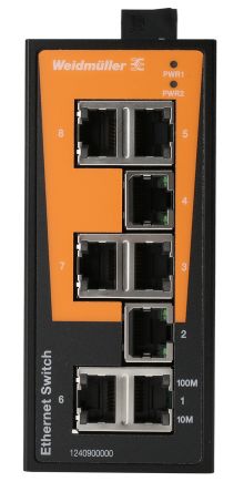 Weidmuller Weidmüller Ethernet-Switch, 8 X RJ45 Für DIN-Schienen