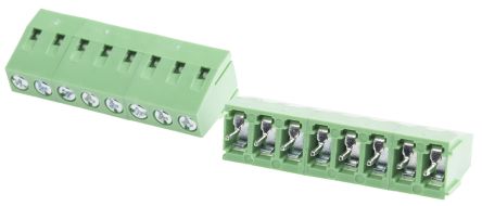 RS PRO PCB Terminal Block, 8-Contact, 5mm Pitch, Through Hole Mount, 1-Row, Screw Termination