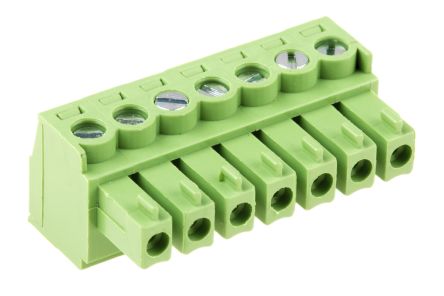 RS PRO 3.81mm Pitch 7 Way Right Angle Pluggable Terminal Block, Plug, Through Hole, Screw Termination