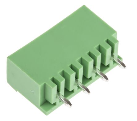 RS PRO 5.08mm Pitch 4 Way Pluggable Terminal Block, Header, Through Hole, Solder Termination