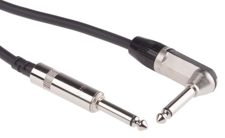 RS PRO 6.35mm Mono Jack To 6.35mm Mono Jack Aux Cable, Black, 6m