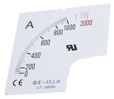RS PRO Messgeräteskala 1.000 A Für 96 X 96 Analoges Einbau-Amperemeter