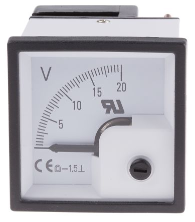 RS PRO Analoges Voltmeter DC / 1,5 %, 46mm, 46mm, 39mm