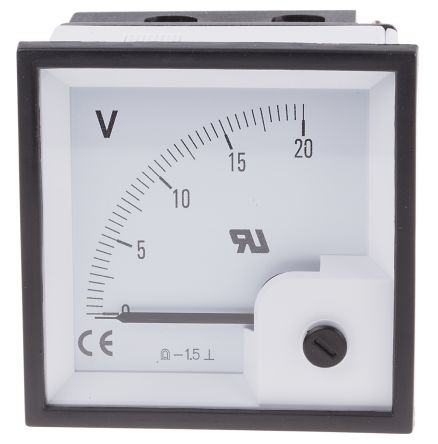 RS PRO Analoges Voltmeter DC / ±1,5 %, 68mm, 68mm, 36.5mm