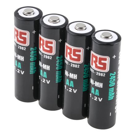 RS PRO Batteries AA Rechargeables 2.45Ah, NiMH, 1.2V