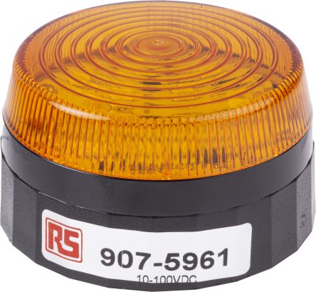 RS PRO, LED Blitz Signalleuchte Orange, 10 → 100 V Dc, Ø 77mm X 45mm