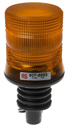 RS PRO, LED Blitz Signalleuchte Orange, 10 → 100 V DC, Ø 108mm X 223mm