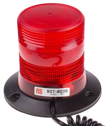 RS PRO Balise Clignotante à LED Rouge, 10 → 100 V C.c.