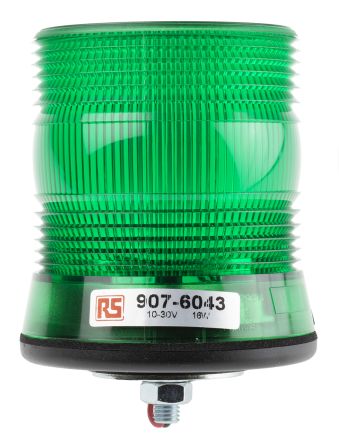RS PRO, LED Blitz Signalleuchte Grün, 10 → 100 V DC, Ø 108mm X 130mm
