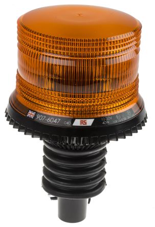RS PRO, LED Blitz Signalleuchte Orange, 10 → 30 V Dc, Ø 137mm X 212mm