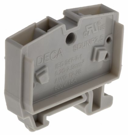 RS PRO Reihenklemmenblock Grau, 2.5mm², 800 V / 15 (CSA) A, 15 (UL) A, 24 (IEC) A