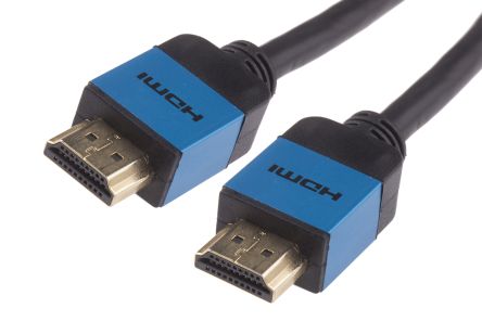 RS PRO HDMI-Kabel A HDMI Stecker B HDMI Stecker, 3m, Blau
