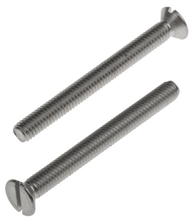 RS PRO Slot Countersunk A2 304 Stainless Steel Machine Screws DIN 963, M4x40mm