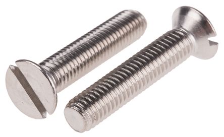 RS PRO Slot Countersunk A4 316 Stainless Steel Machine Screws DIN 963, M8x40mm