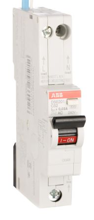 ABB RCBO System Pro M Compact DSE201 FI/LS-Schalter 32A, 1P+N-polig Typ C, Empfindlichkeit 30mA, DIN-Schienen-Montage