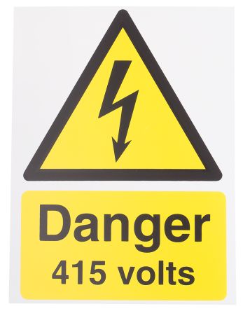 RS PRO Gefahren-Warnschild, Kunststoff 'Gefahr Durch Elektrizität', 200 Mm X 150mm