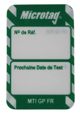 Brady White On Green Safety Inspection Tag, French Language, 20 Per Pack