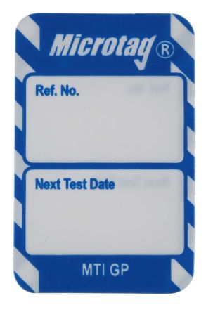 Brady Micro-etichetta Bianco Su Blu Inglese