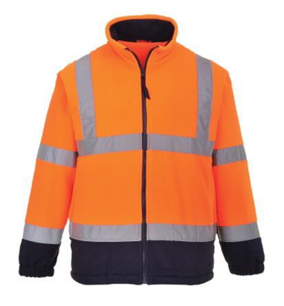 RS PRO Herren Warn-Fleece-Jacke, Fleece Marineblau/Orange, Größe XXL
