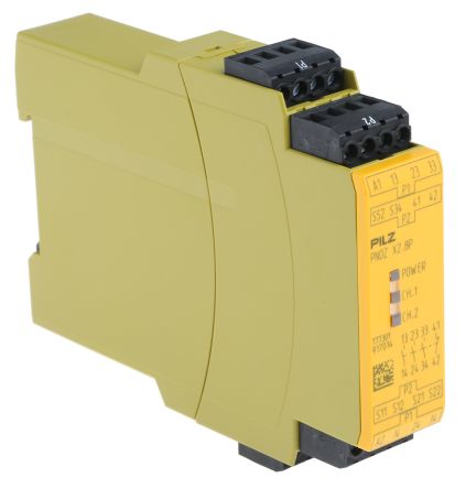 pilz 安全继电器 24 v 交流/直流电源121mm 双通道31自动,手动 pnoz