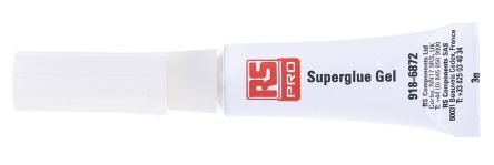 RS PRO Super Glue Gel Transparent, Tube, 3 G