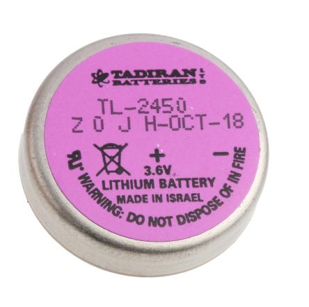 Pile bouton CR2450 Tadiran, 3.6V, 24mm Code commande RS: 920-9760 Référence  fabricant: TL-2450