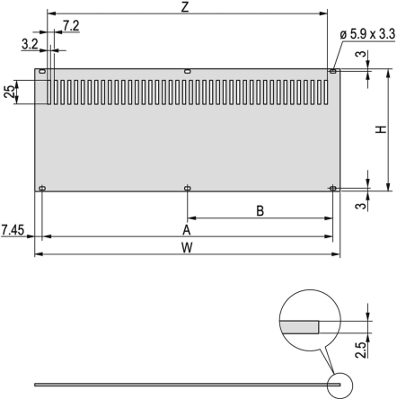 NVent SCHROFF Aluminium Rückwand 3U X 84TE, 426.28 X 128.4mm, Grau