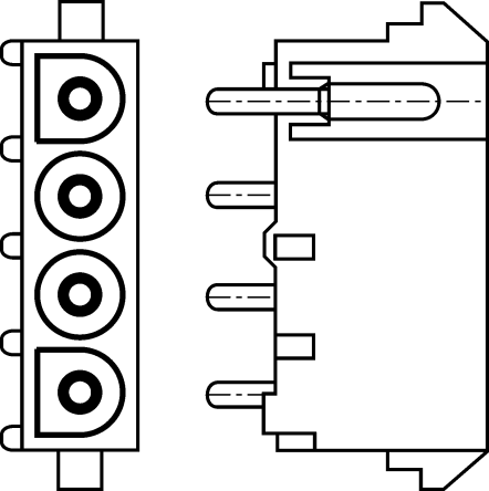 TE Connectivity Commercial MATE-N-LOK Steckverbindergehäuse Stecker 6.35mm, 3-polig Gerade Für