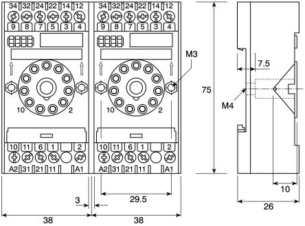s3 mp releco releco 11 pin relay socket, 250v ac for use with mrc 6 Pin Relay Diagram s media rs online com t_large l437799
