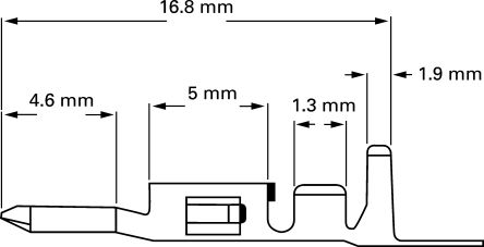 TE Connectivity VAL-U-LOK Series Female Crimp Terminal, 22AWG Min, 18AWG Max