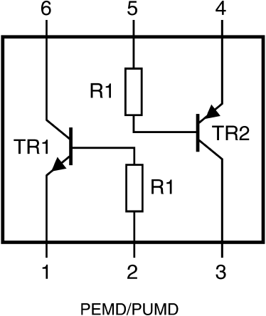 Nexperia Transistor Numérique, NPN/PNP Isolé, 100 MA, 50 V, UMT, 6 Broches Dual