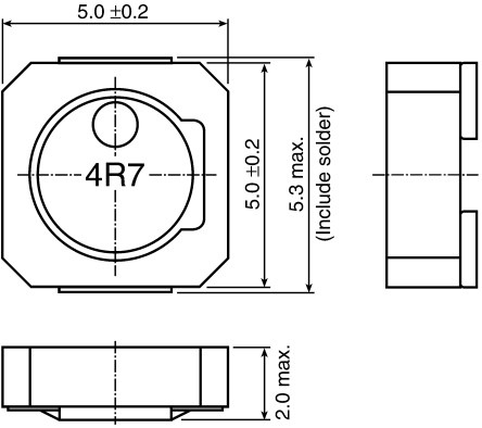 TDK VLCF Drosselspule, 2,2 μH 2.76A 5.3mm / ±30%