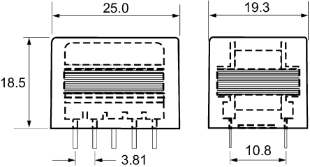 OEP Audio-Transformator, 270Ω / 300Ω, 270Ω / 300Ω Durchsteckmontage 25 X 18.5 X 19.3mm