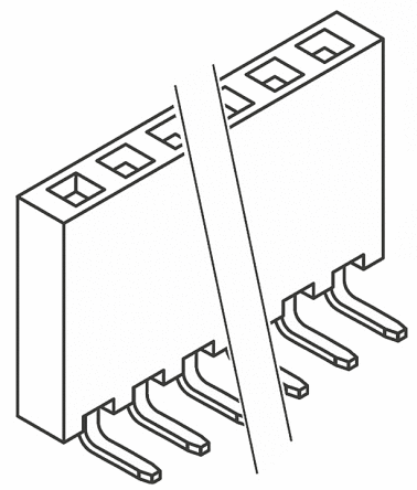 Samtec SSQ Leiterplattenbuchse Gewinkelt 20-polig / 1-reihig, Raster 2.54mm