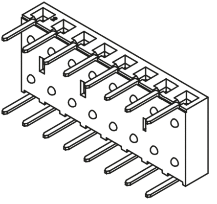 Samtec BCS Leiterplattenbuchse Gewinkelt 8-polig / 1-reihig, Raster 2.54mm