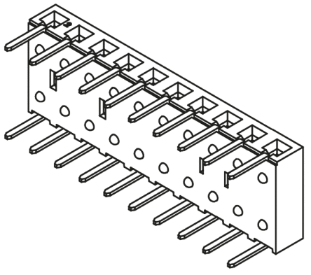 Samtec BCS Leiterplattenbuchse Gewinkelt 10-polig / 1-reihig, Raster 2.54mm
