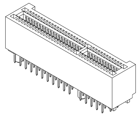 Samtec PCIE Series Female Edge Connector, Through Hole Mount, 164-Contacts, 1mm Pitch, 2-Row, Solder Termination