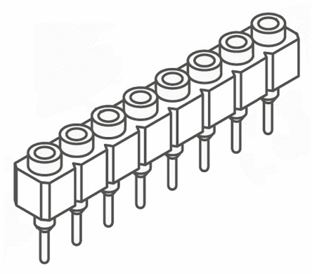 Samtec Connecteur Femelle Pour CI, 8 Contacts, 1 Rangée, 2.54mm, Traversant, Droit