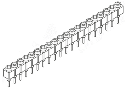Samtec SS Leiterplattenbuchse Gerade 20-polig / 1-reihig, Raster 2.54mm
