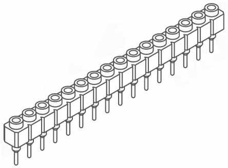 Samtec SS Leiterplattenbuchse Gerade 16-polig / 1-reihig, Raster 2.54mm