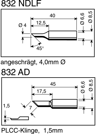 Ersa Lötspitze 4 Mm Angeschrägt 45° Serie 832 Für Elektrowerkzeug