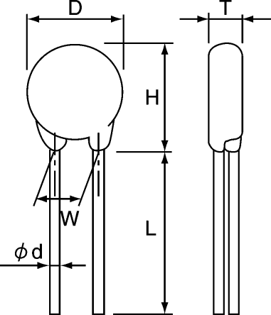 CHEMI-CON Varistance, 30V, 47V, Diamètre 11.5mm