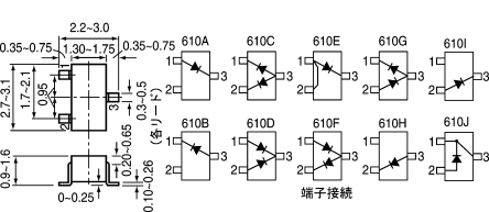 toshiba 肖特基二極管, 表面貼裝安裝, sot-346 (sc-59)封裝, 3引腳