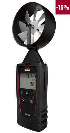 KIMO Anemometer Bis 35m/s, 0.1m/s, Luftstrom, Luftgeschwindigkeit, Typ Flügelrad