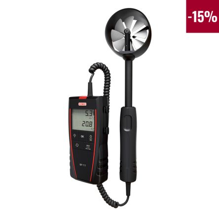 KIMO Anemometer Bis 35m/s, 0.1m/s, Luftstrom, Luftgeschwindigkeit, Typ Flügelrad